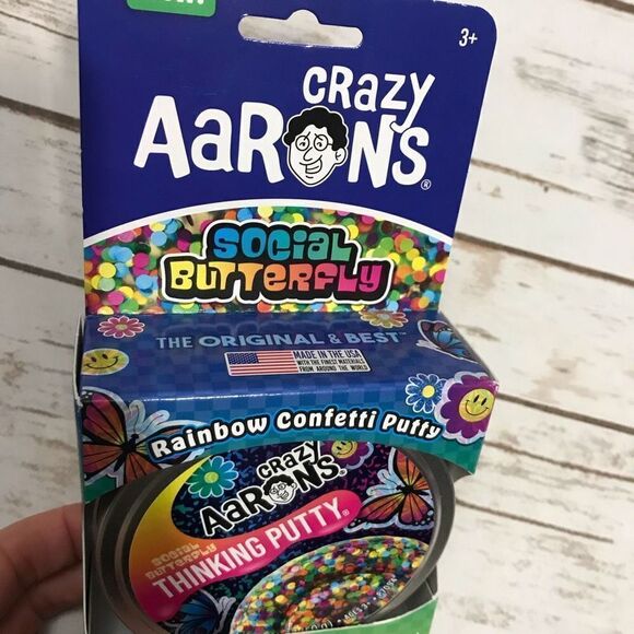 Crazy Aaron’s Thinking Putty Social Butterfly rainbow confetti putty - Picture 2 of 4